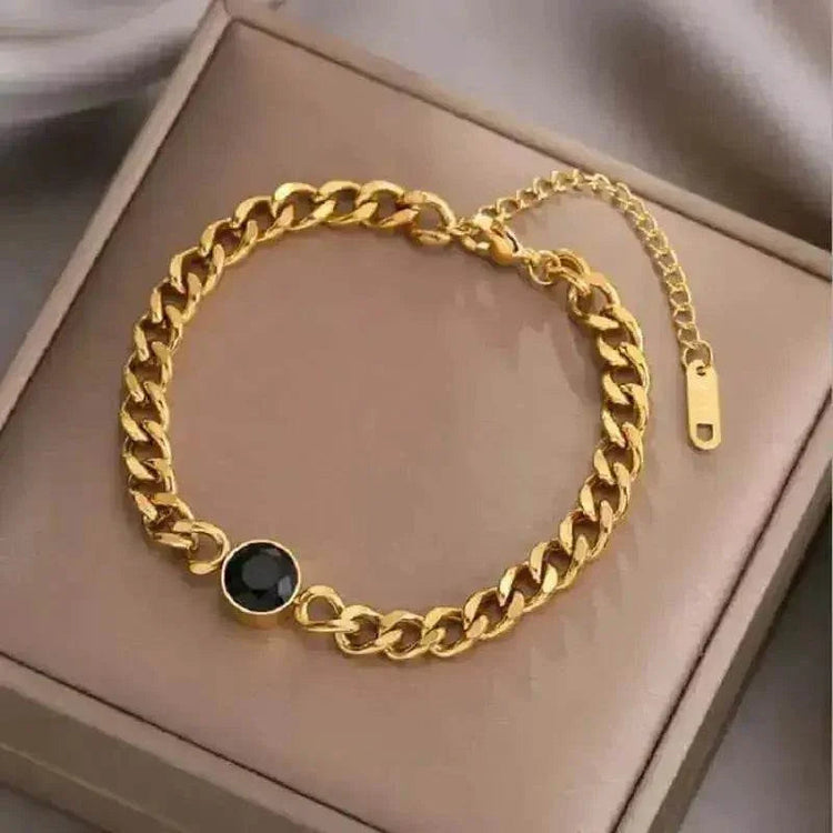 Gold Fashion Link Chain Bracelet Collection charms by DIEYURO Official Store