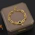 Gold Fashion Link Chain Bracelet Collection charms by DIEYURO Official Store