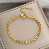 Gold Fashion Link Chain Bracelet Collection charms by DIEYURO Official Store
