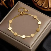 Gold Fashion Link Chain Bracelet Collection charms by DIEYURO Official Store