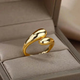 Gold Geometric Stainless Steel Ring Rings by Dropshee