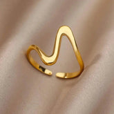 Gold Geometric Stainless Steel Ring Rings by Dropshee