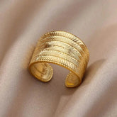 Gold Geometric Stainless Steel Ring Rings by Dropshee
