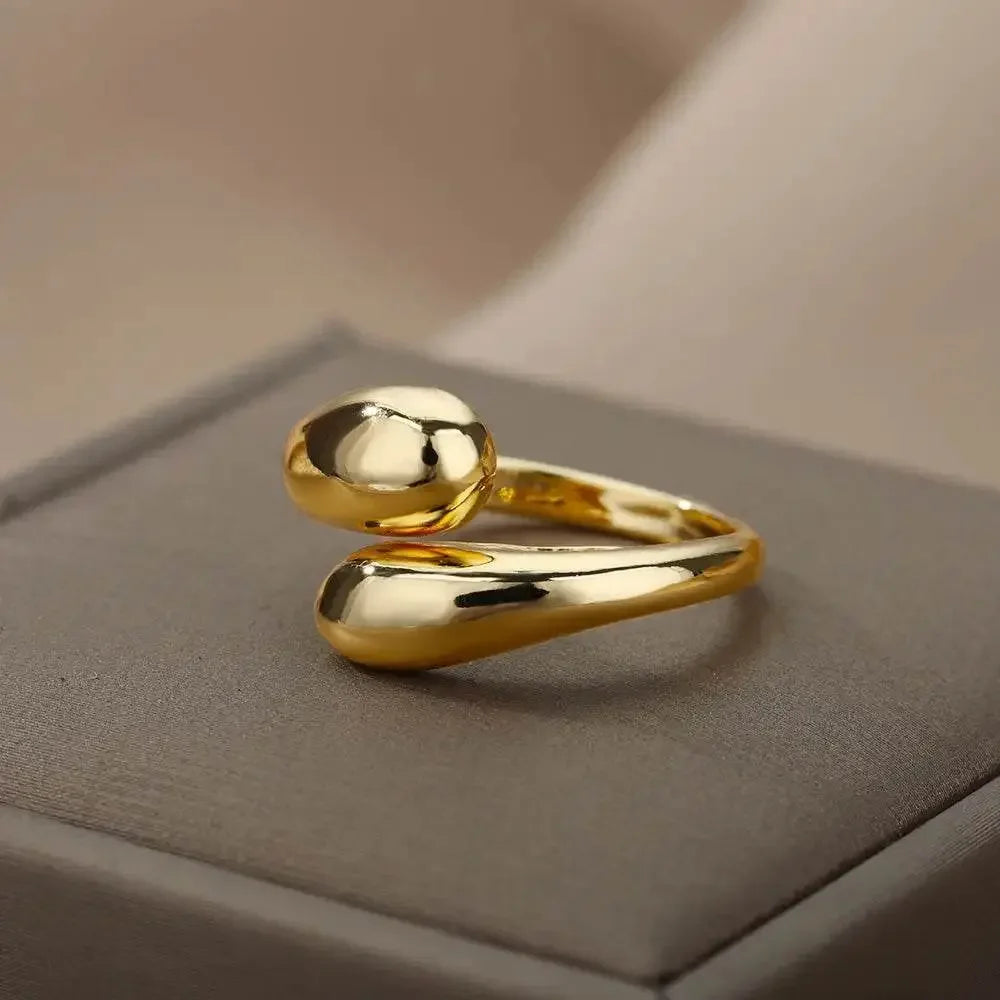 Gold Geometric Stainless Steel Ring Rings by Dropshee