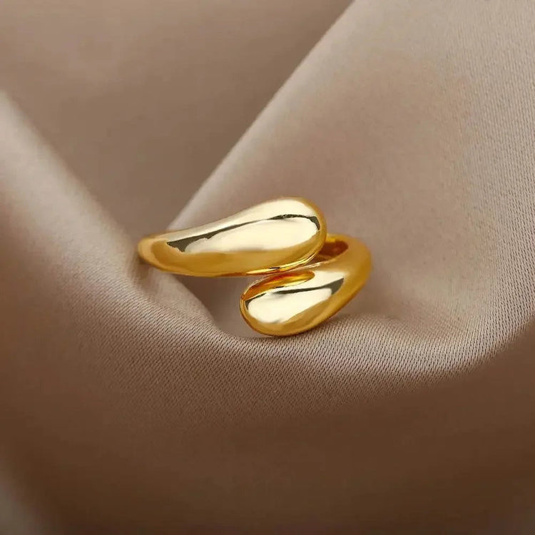 Gold Geometric Stainless Steel Ring Rings by Dropshee