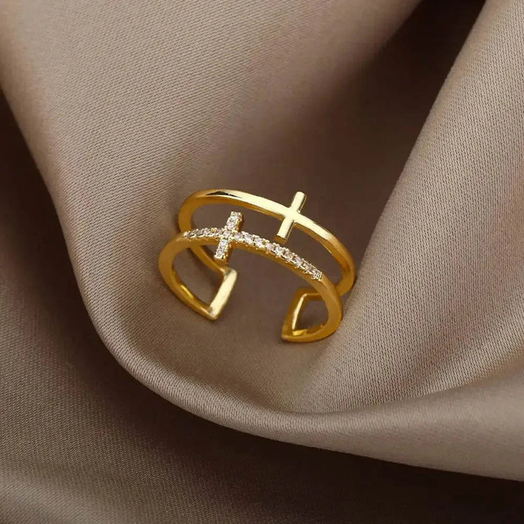 Gold Geometric Stainless Steel Ring Rings by Dropshee