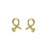Gold Plated Crossed Nail Head Stud Earrings Pair Jewelry & Accessories by ALIEX