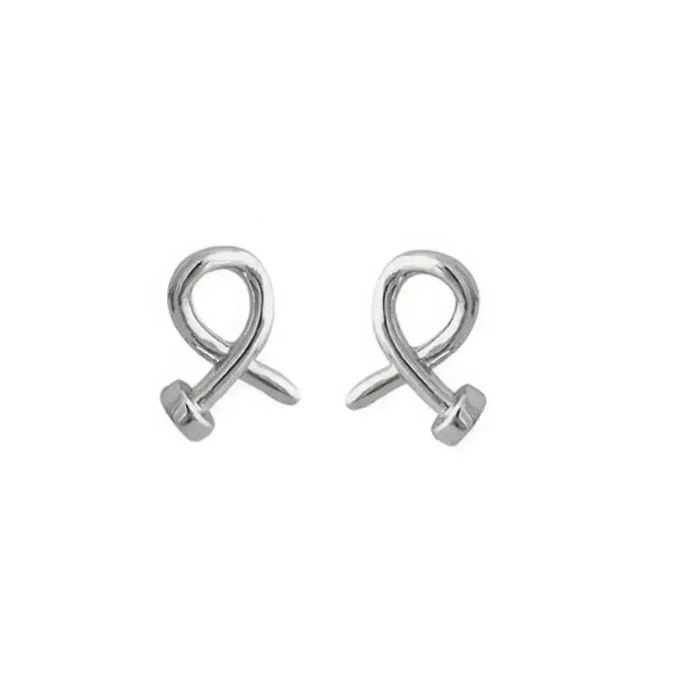 Gold Plated Crossed Nail Head Stud Earrings Pair Jewelry & Accessories by ALIEX