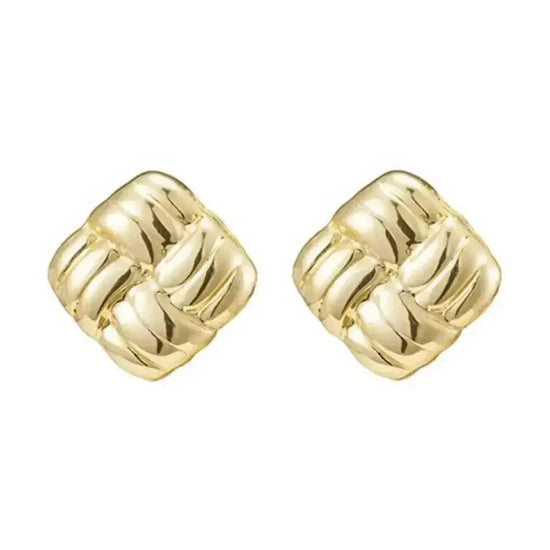 Gold Plated Stainless Steel Button Earrings Jewelry & Accessories by ALIEX