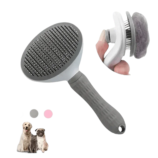 Gray and White Stainless Steel Dog Hair Brush Cat Comb Pet Hair Brush by Pet Tribe Store