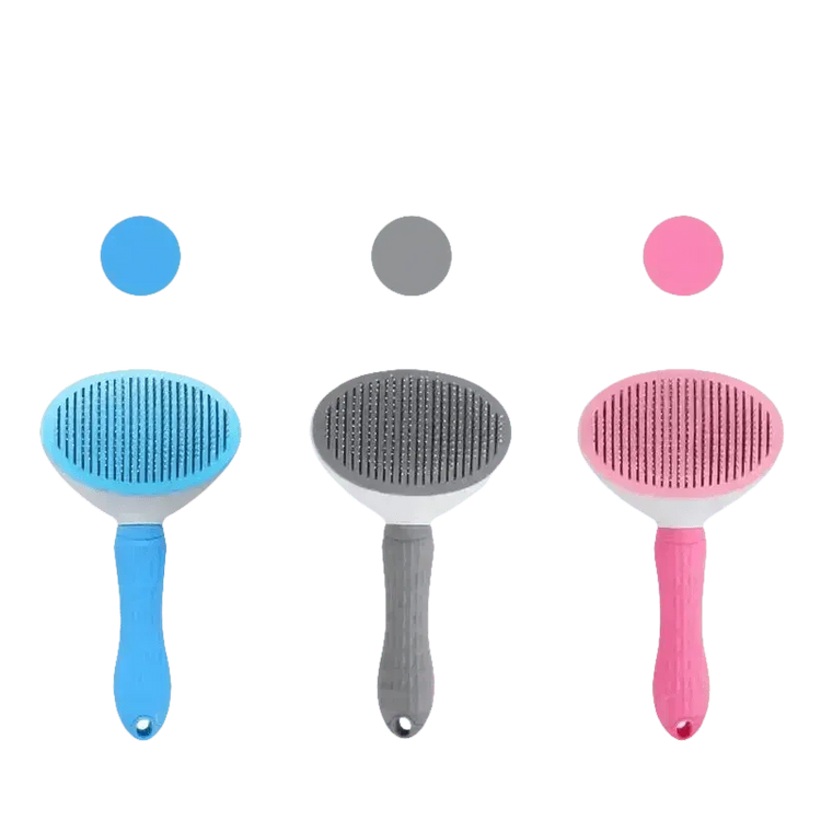 Gray and White Stainless Steel Dog Hair Brush Cat Comb Pet Hair Brush by Pet Tribe Store