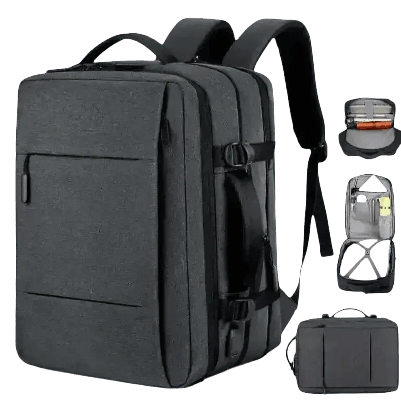 Gray Voyager Elite Travel Expandable Backpack Backpacks by Cutesliving Store