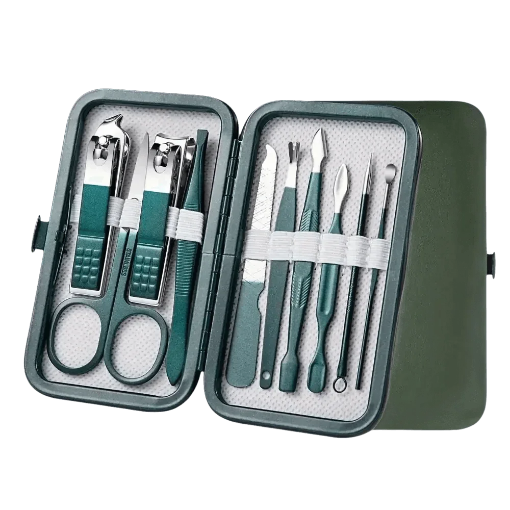 Green Case Stainless Steel Nail Clippers Set Nail Care by Irin Beauty Store