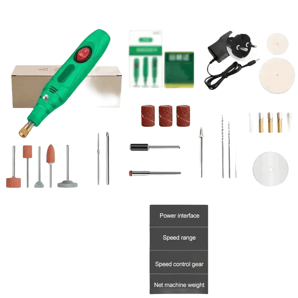 Green Electric Drill Grinder Engraver Pen with Accessories Mini Grinder by Home Of Hybrid Tools Store