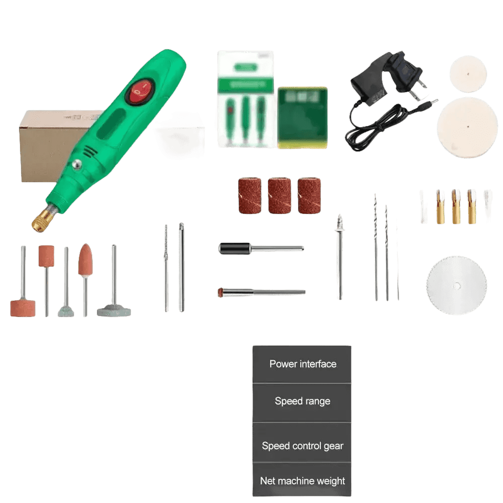 Green Electric Drill Grinder Engraver Pen with Accessories Mini Grinder by Home Of Hybrid Tools Store