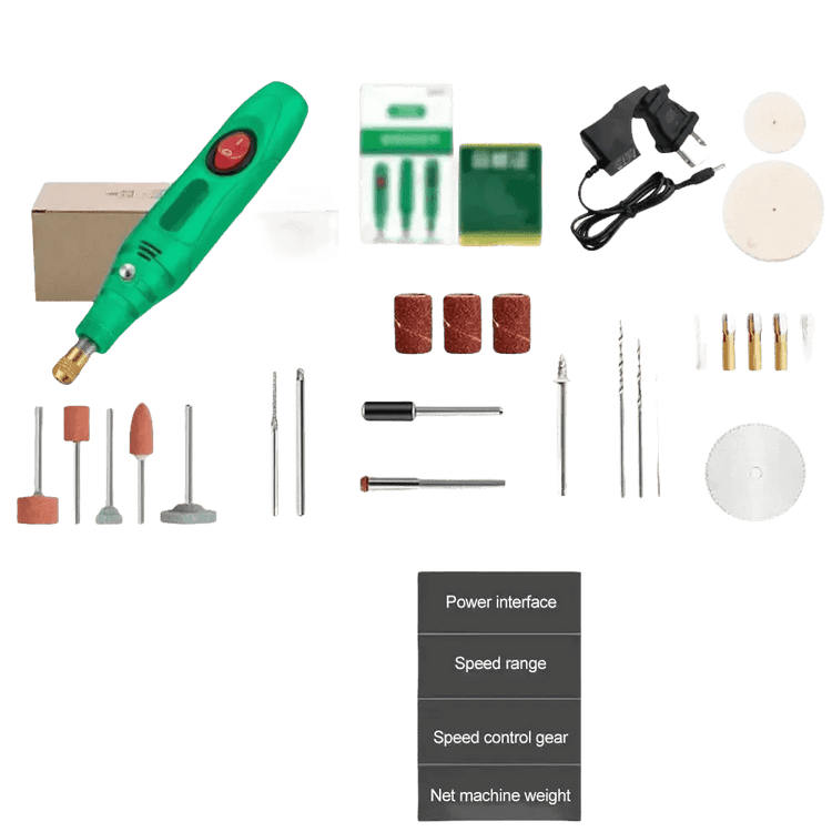 Green Electric Drill Grinder Engraver Pen with Accessories Mini Grinder by Home Of Hybrid Tools Store