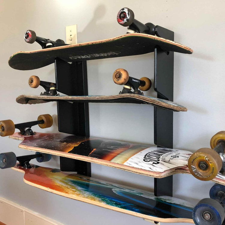 HANGTHIS Up Skateboard Organizer 26" (Holds 4) Sporting Goods Organization, Skateboard Rack, Skateboard Display Organizer for Garages, Man-Cave, Bedroom and Rooms by HangThis Up My Shed Organizing System