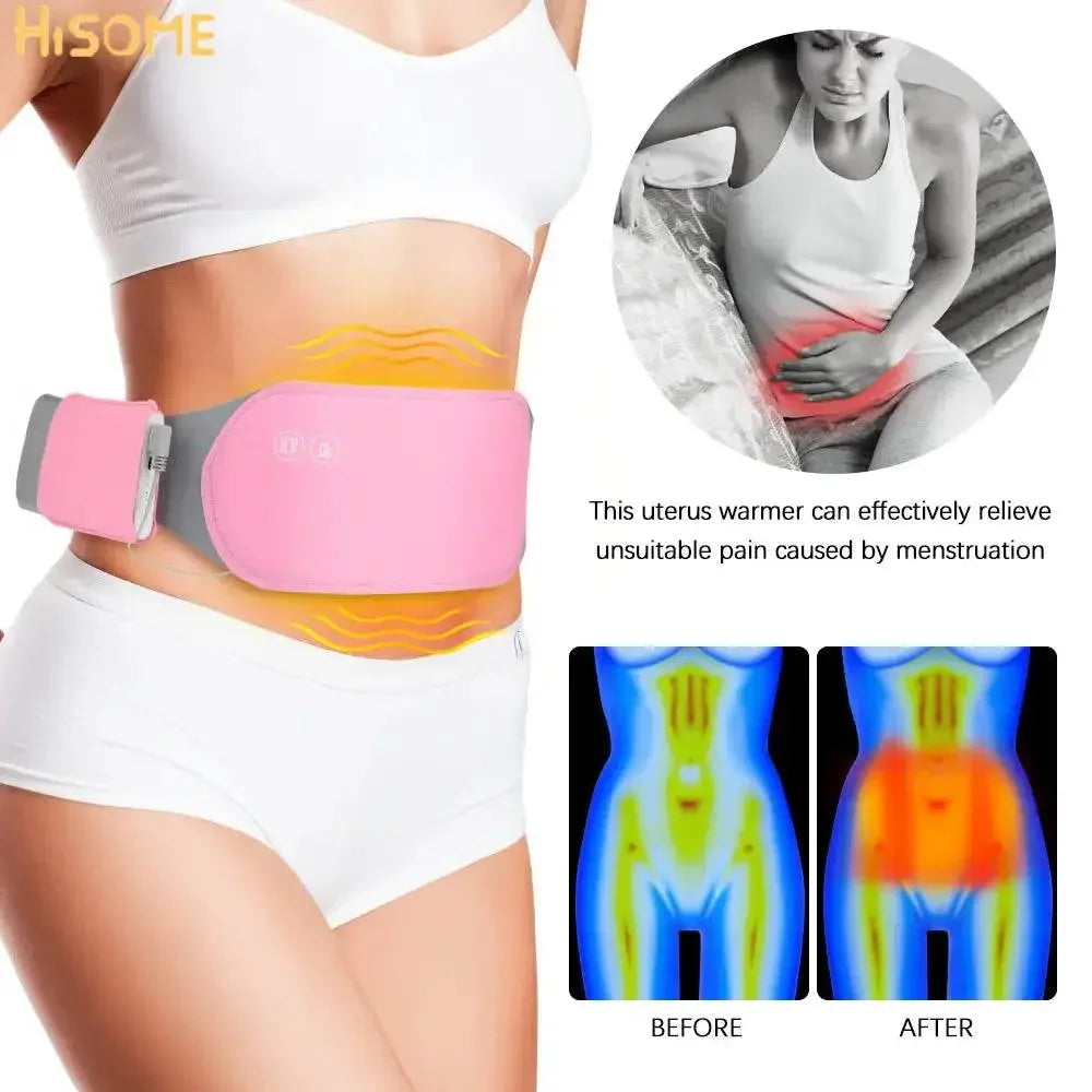 Heating Massage Belt Hot Compress Warm Vibrating Massage Device Warm Uterus Belt For Women Waistband Menstrual Pain Nice Gift Belt Massager by Dropshee