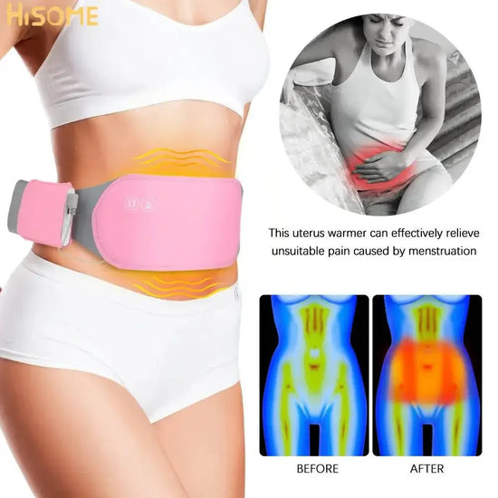 Heating Massage Belt Hot Compress Warm Vibrating Massage Device Warm Uterus Belt For Women Waistband Menstrual Pain Nice Gift Belt Massager by Dropshee
