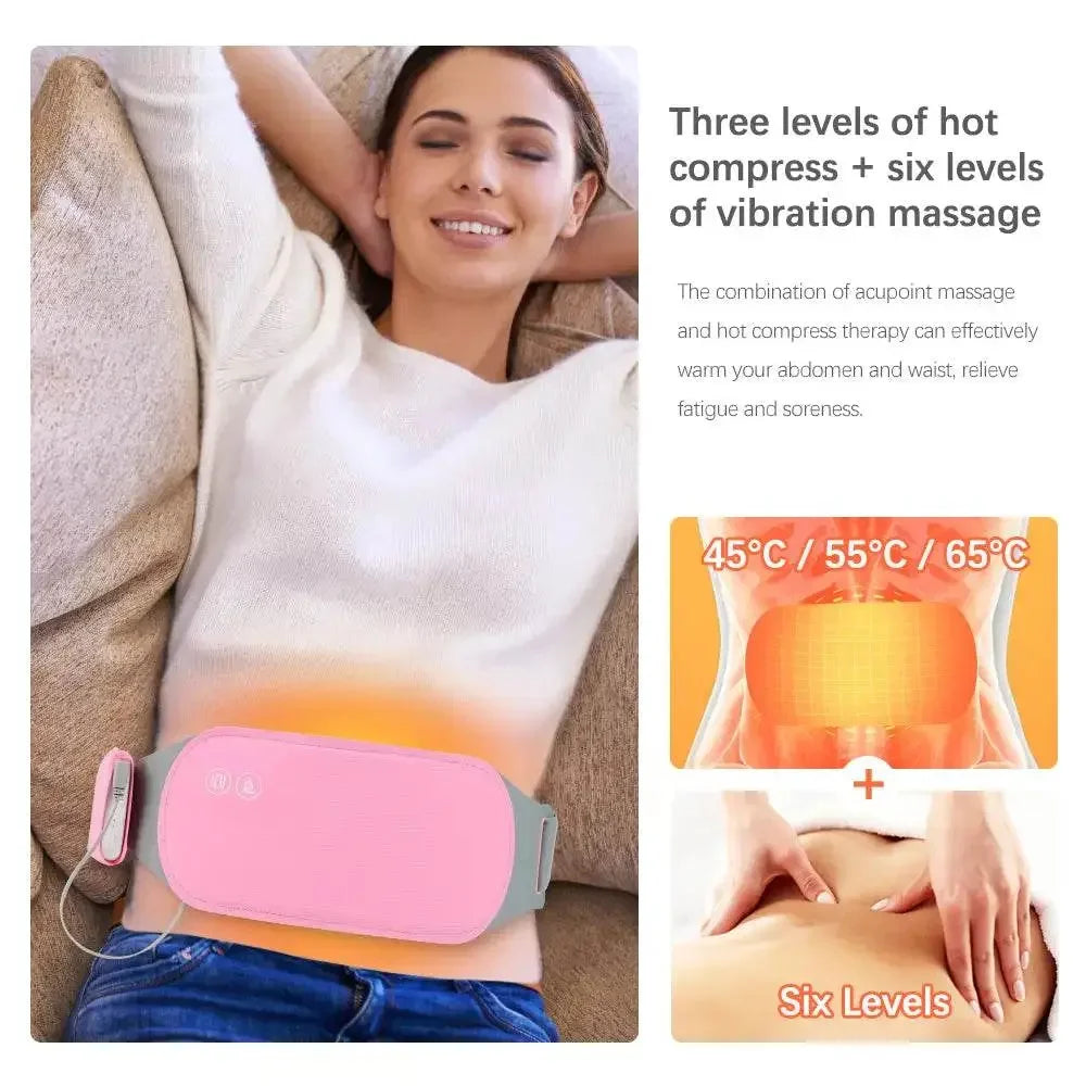 Heating Massage Belt Hot Compress Warm Vibrating Massage Device Warm Uterus Belt For Women Waistband Menstrual Pain Nice Gift Belt Massager by Dropshee