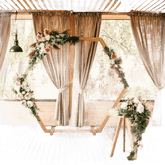 Hexagonal Wooden Wedding Arch with Floral Decorations Wedding Ceremony Arch by Wisforfurniture Store