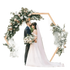Hexagonal Wooden Wedding Arch with Floral Decorations Wedding Ceremony Arch by Wisforfurniture Store