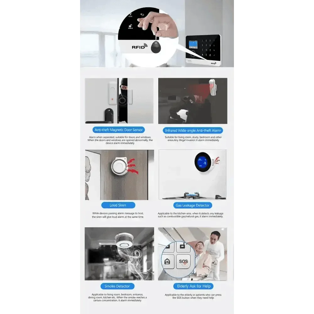 Home Burglar Security System with Camera WiFi GSM Home Security System Home Security System by DSERS