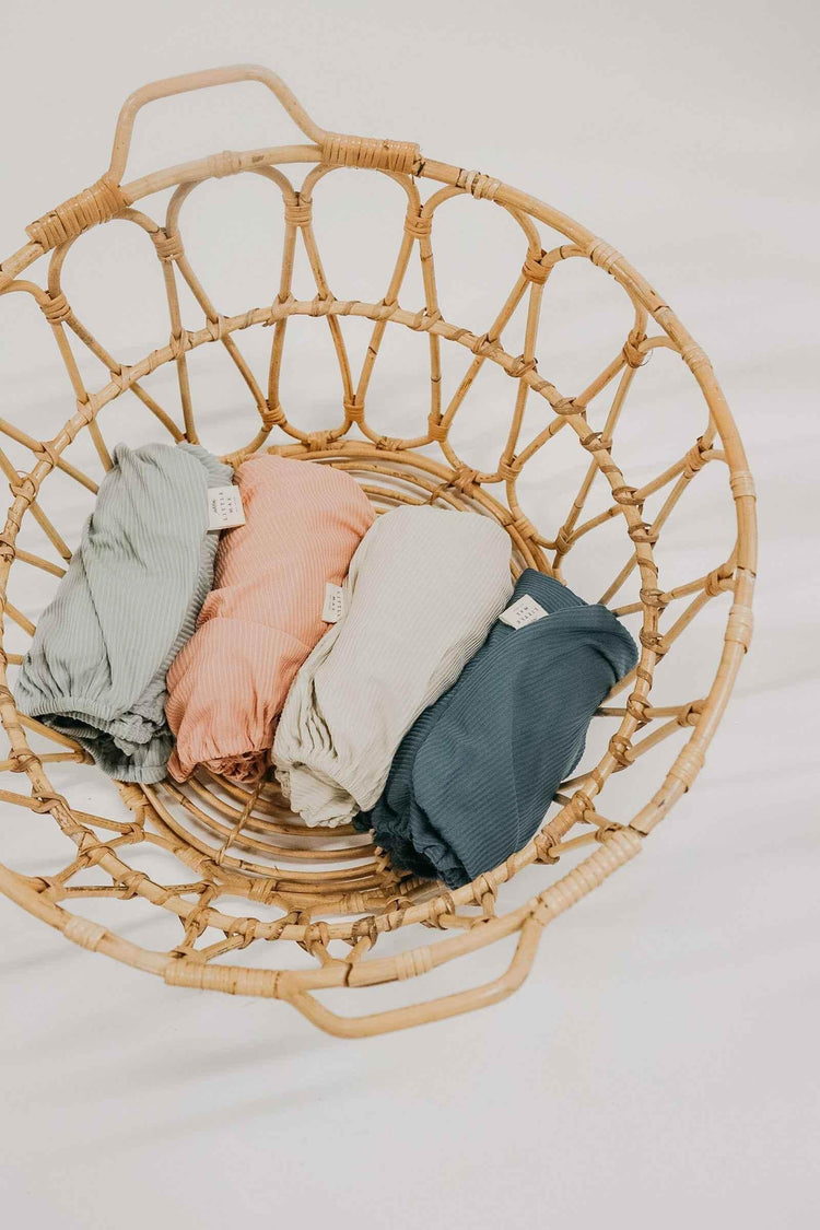 Oat Ribbed Crib Sheet by Little Mae & Co