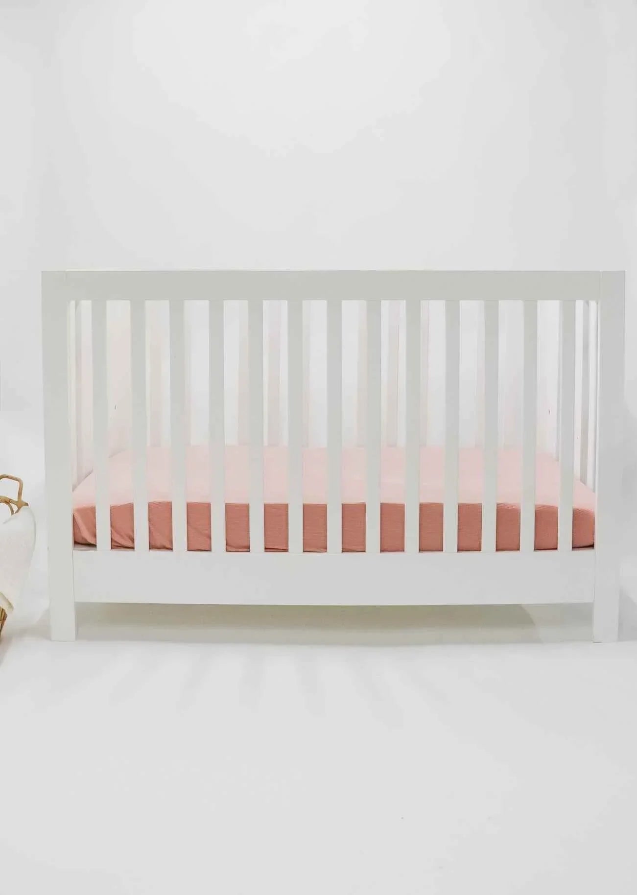 Peony Ribbed Crib Sheet by Little Mae & Co