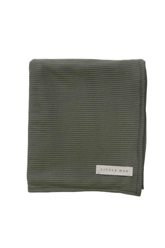 Moss Ribbed Stretch Swaddle by Little Mae & Co