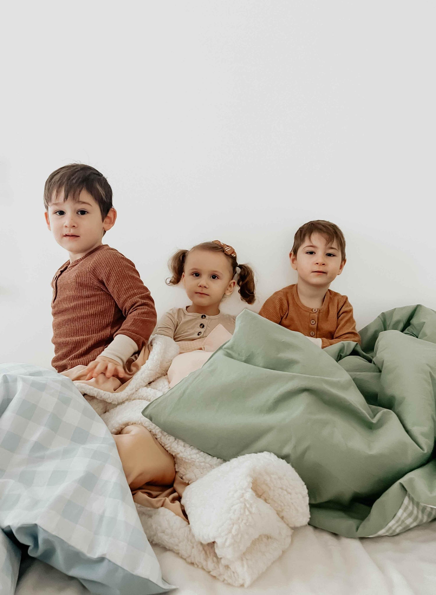 Chestnut Gingham Quilted Blanket by Little Mae & Co