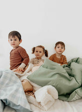 Chestnut Gingham Quilted Blanket by Little Mae & Co
