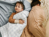 Marine Gingham Quilted Blanket by Little Mae & Co