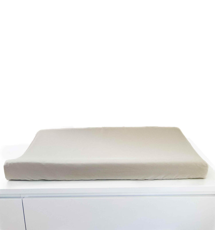 Oat Ribbed Changing Pad Cover by Little Mae & Co
