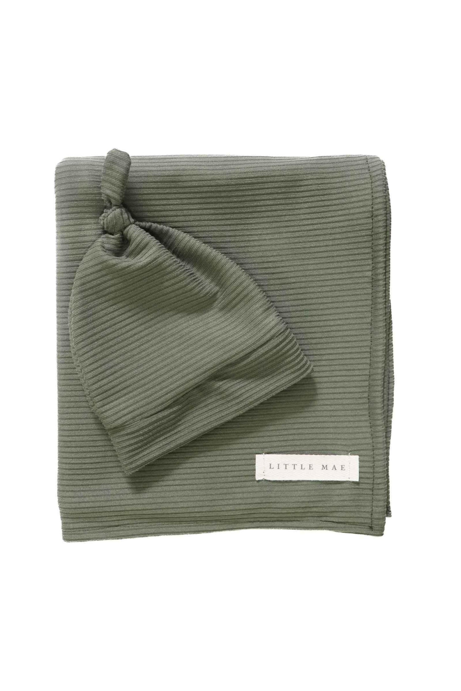 Moss Ribbed Stretch Swaddle by Little Mae & Co