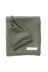 Moss Ribbed Stretch Swaddle by Little Mae & Co