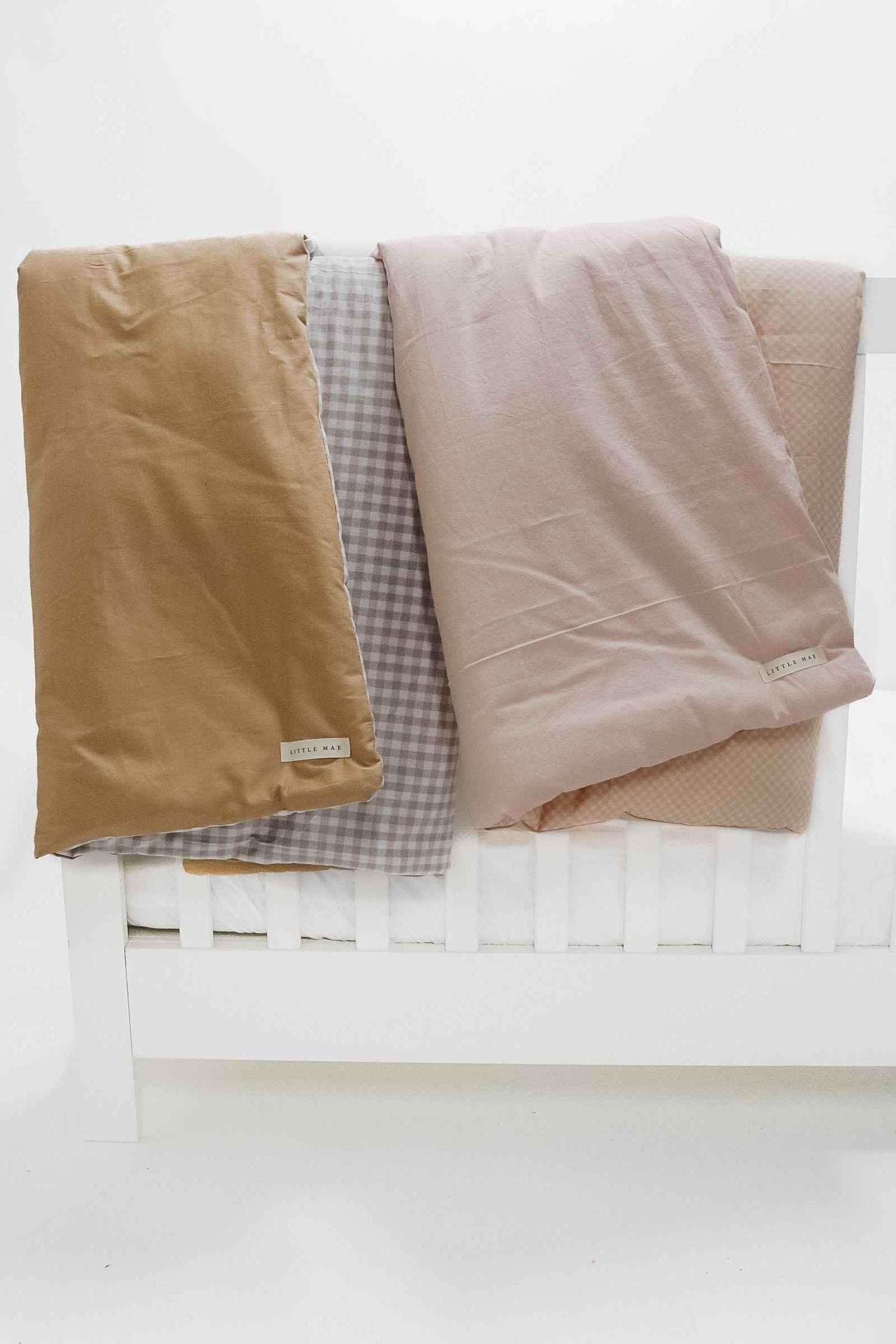 Chestnut Gingham Quilted Blanket by Little Mae & Co
