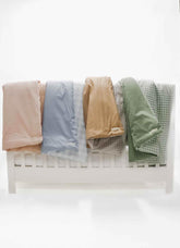 Marine Gingham Quilted Blanket by Little Mae & Co