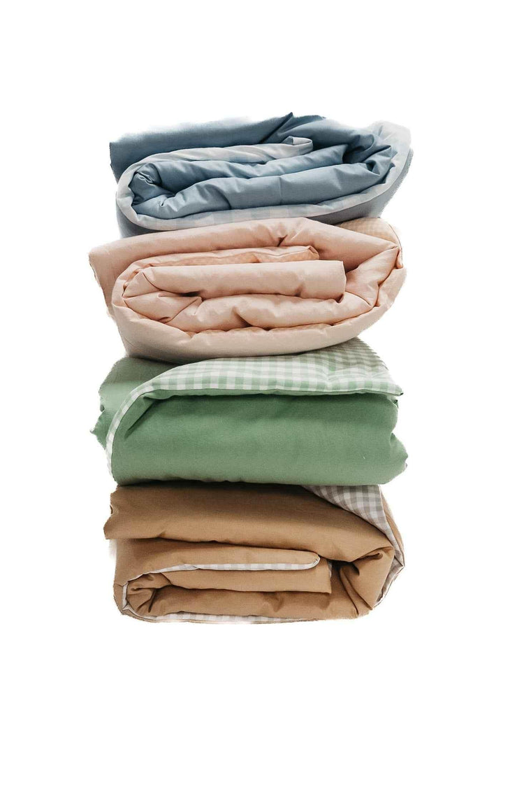 Chestnut Gingham Quilted Blanket by Little Mae & Co