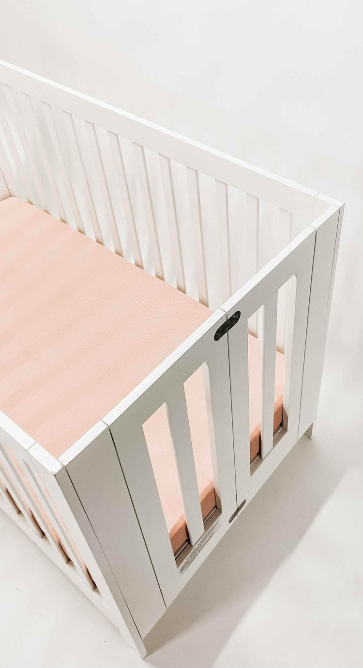 Peony Ribbed Crib Sheet by Little Mae & Co