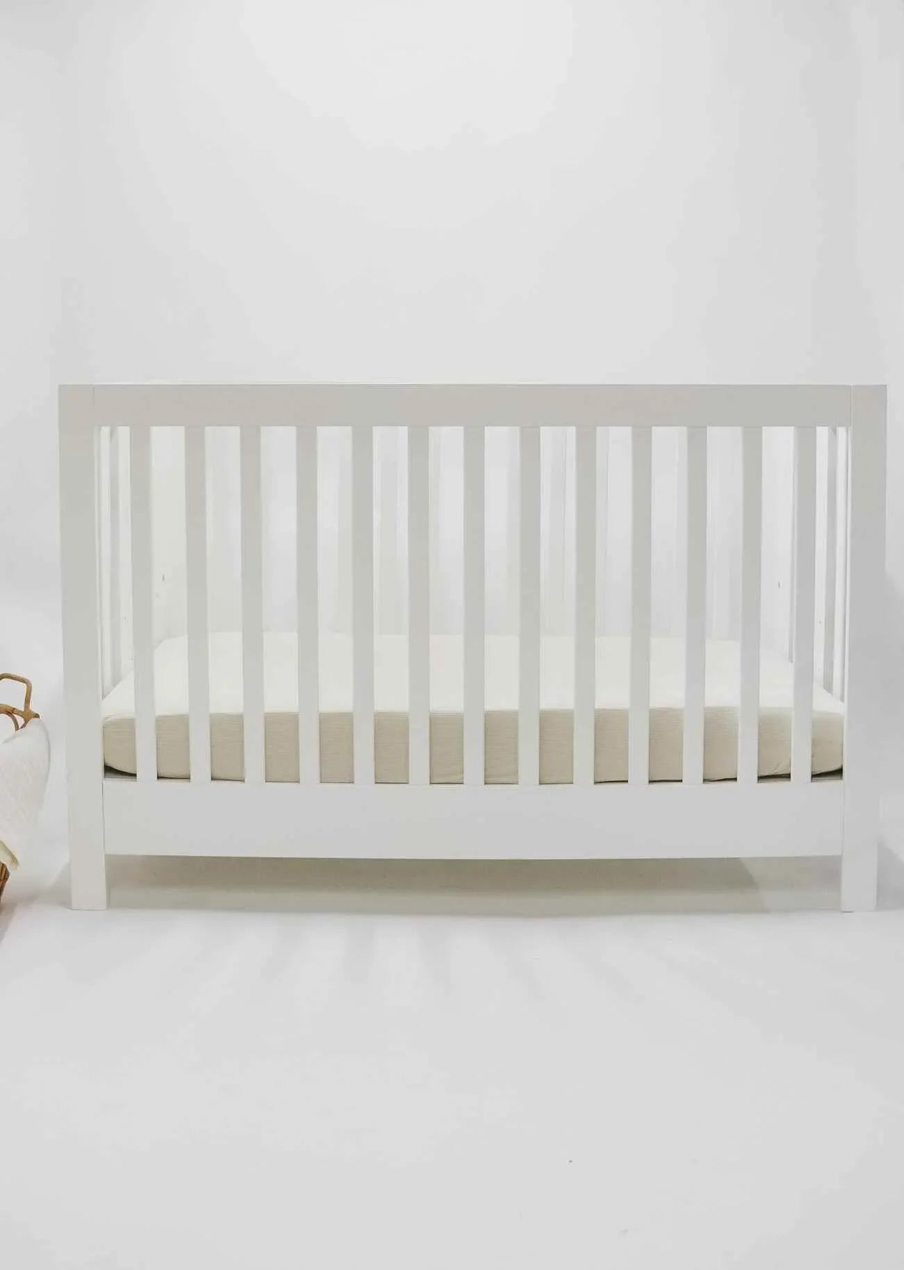 Oat Ribbed Crib Sheet by Little Mae & Co