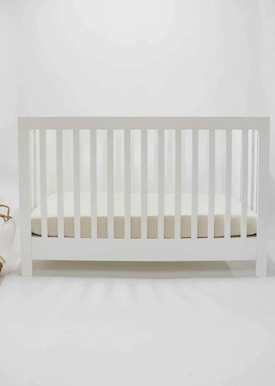 Oat Ribbed Crib Sheet by Little Mae & Co