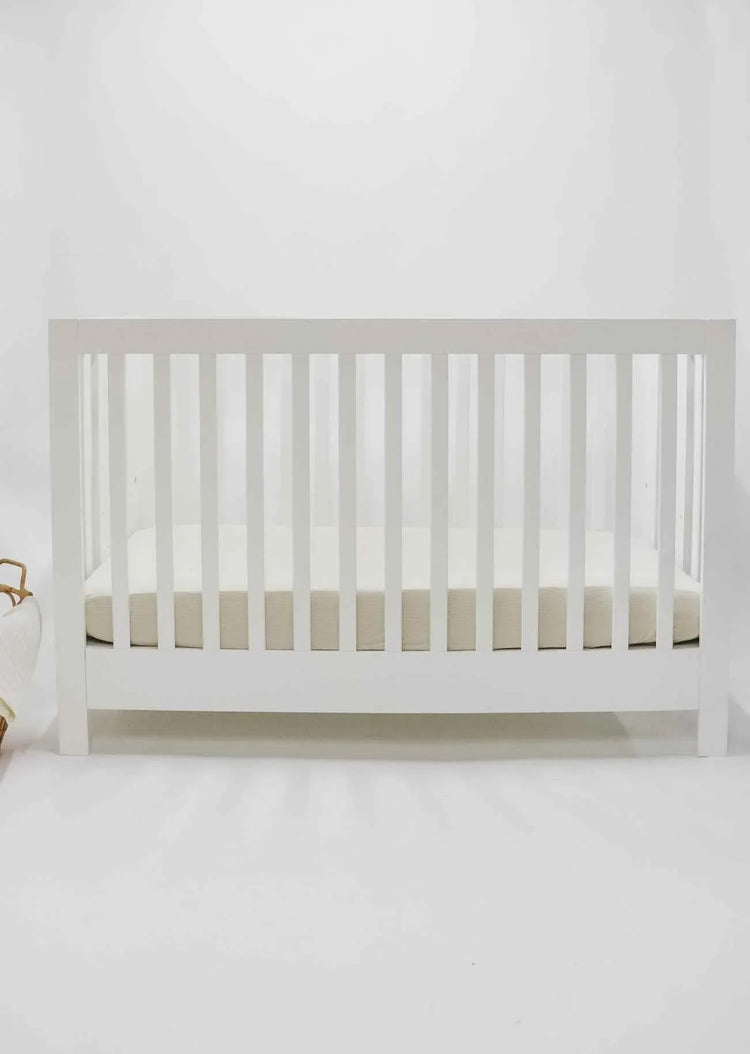 Oat Ribbed Crib Sheet by Little Mae & Co
