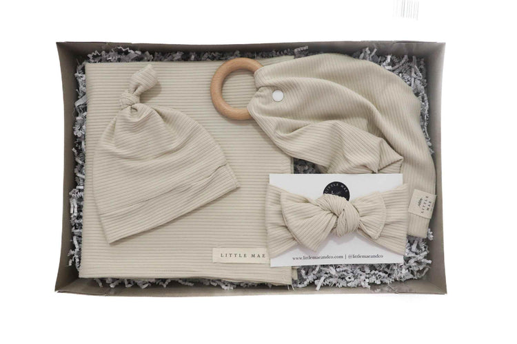 Oat Ribbed Gift Box by Little Mae & Co