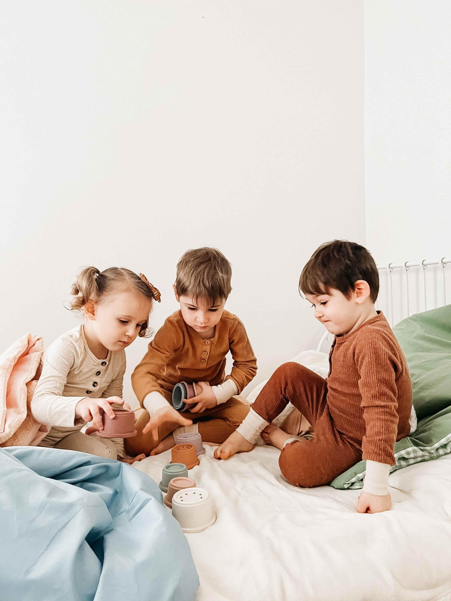 Chestnut Gingham Quilted Blanket by Little Mae & Co