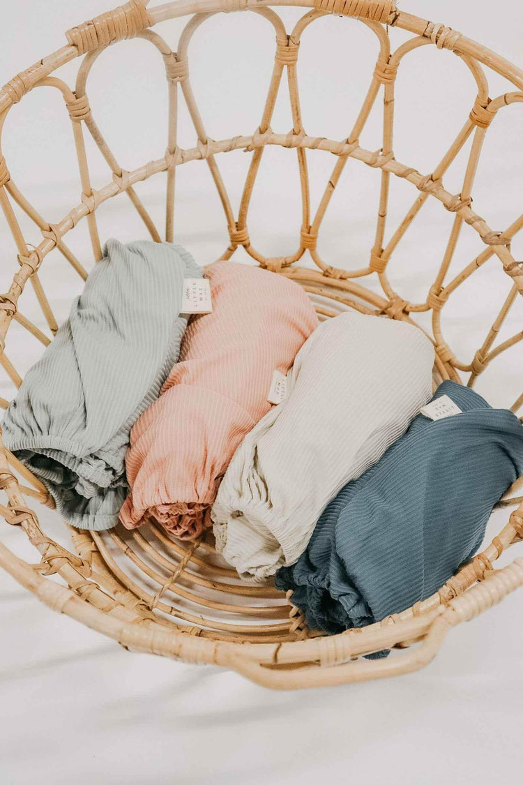 River Ribbed Crib Sheet by Little Mae & Co