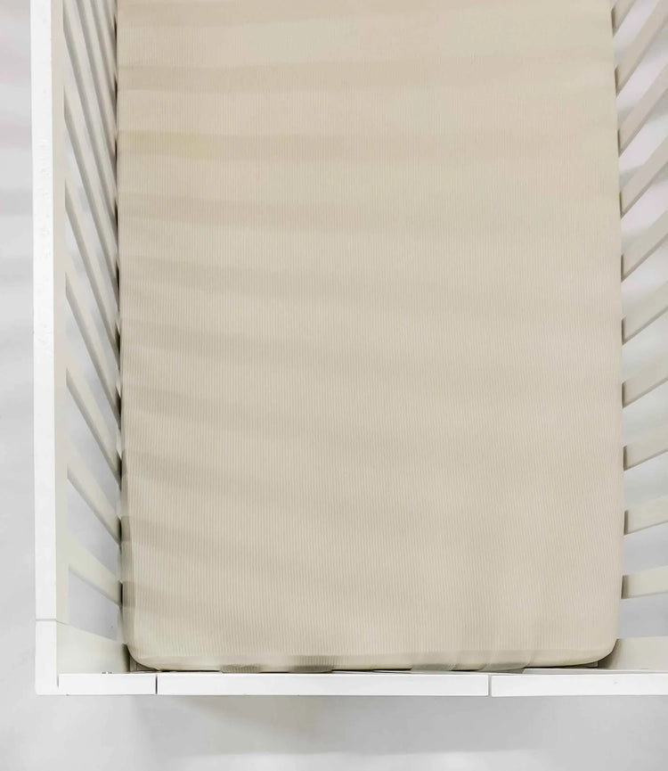 Oat Ribbed Crib Sheet by Little Mae & Co