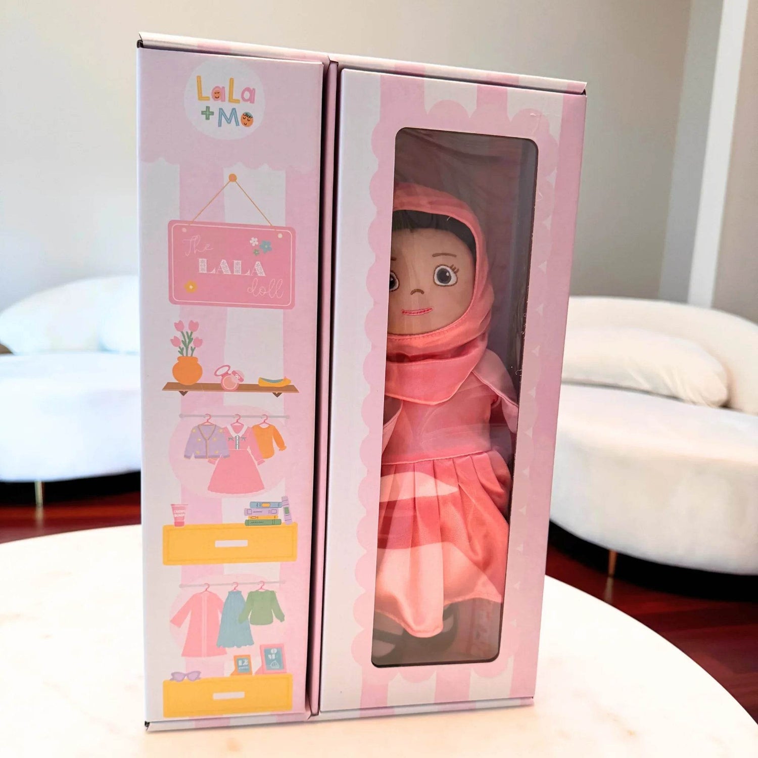 The Lala Doll + 4 Outfits + Prayer Rug | My First Hijabi, Muslim Doll Doll by Lala + Mo