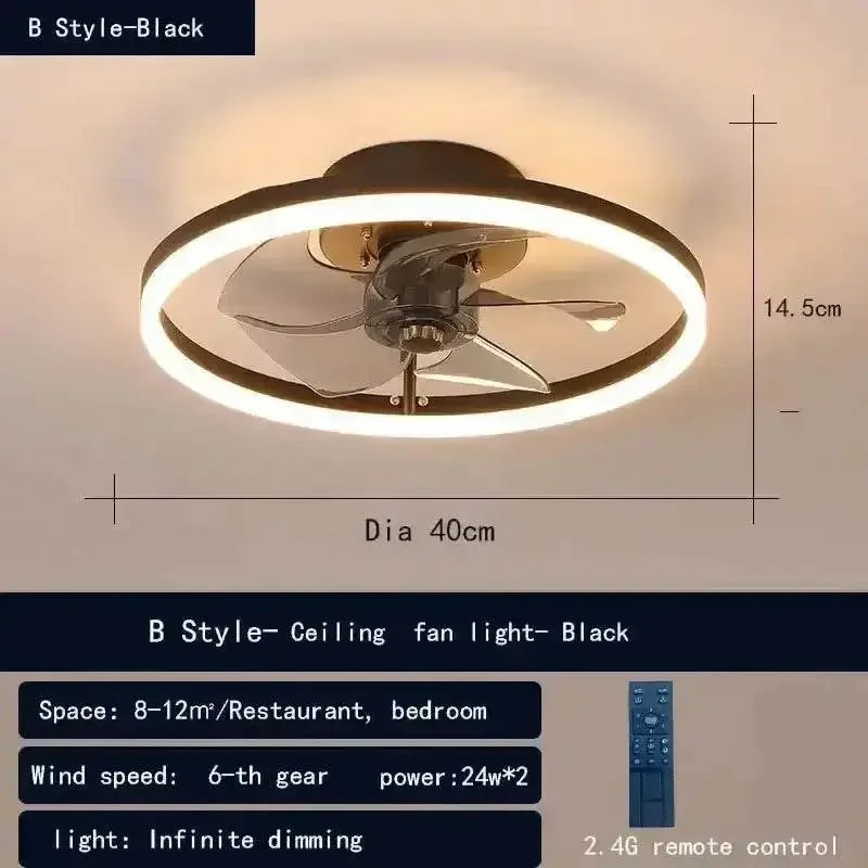 LED Ceiling Fan with Remote Control Chandelier by DSERS