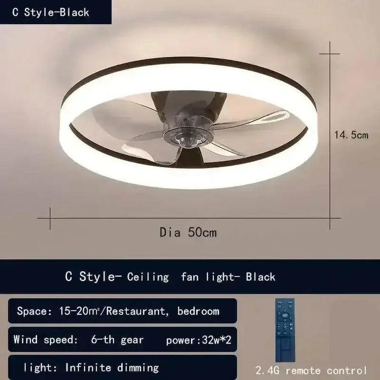 LED Ceiling Fan with Remote Control Chandelier by DSERS